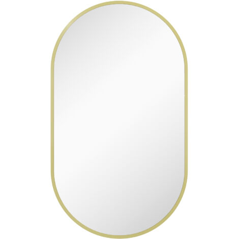 Miroir mural ovale 40L x 70H cm ARES doré (1/5)