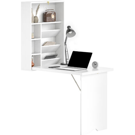 Bureau bibliothèque 2 en 1 ALVYNA blanc (1/4)