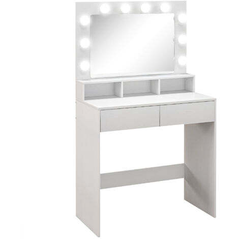 Coiffeuse miroir Hollywood 3 modes AVA blanche (1/5)