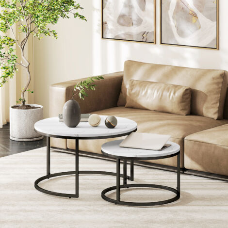 Lot de 2 tables basses Mileo Façon Noyer - Univers Décor