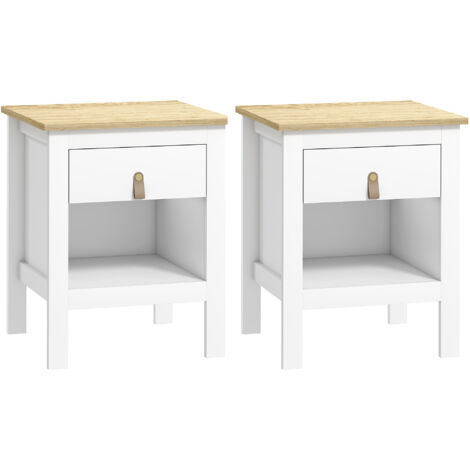 Lot de 2 tables de chevets LAVIA blanc (1/5)