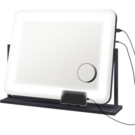 Miroir lumineux LED 3 modes d'éclairage LUMEA port charge USB (1/5)