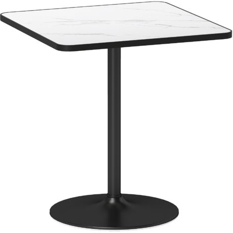 Table à manger 4 personnes MARBELA effet marbre blanc et noir (1/5)