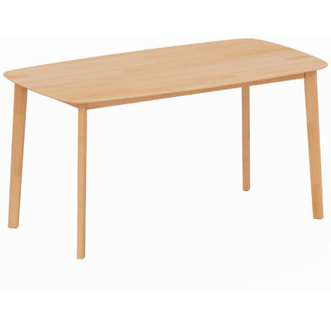 Table à manger 6 personnes VOLODIA effet bois naturel (1/5)