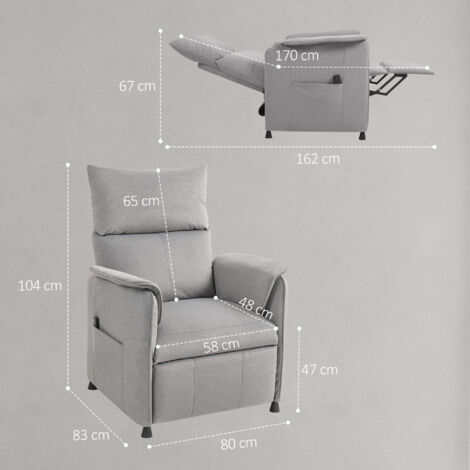 Fauteuil Relax Électrique En Velours Côtelé Beige Amelio à Prix