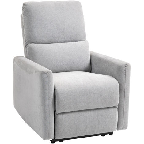 Fauteuil de relaxation inclinable ENZO lin gris clair (1/5)