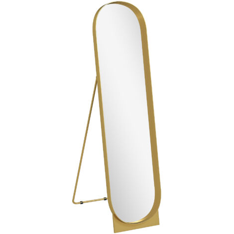 Miroir sur pied design métal 40 x 160 cm FLYP doré (1/5)