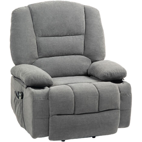 164 Fauteuil releveur électrique massant MASSIMO tissu gris foncé (1/5)