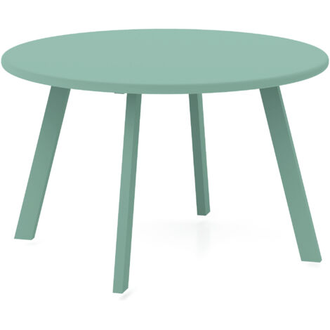 Table ronde basse de jardin 70 x 42 LYCOS vert d’eau (1/4)