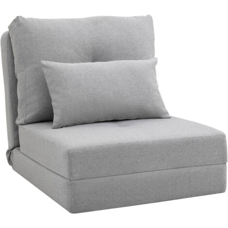 Chauffeuse dossier inclinable avec coussin MOLINA gris (1/5)