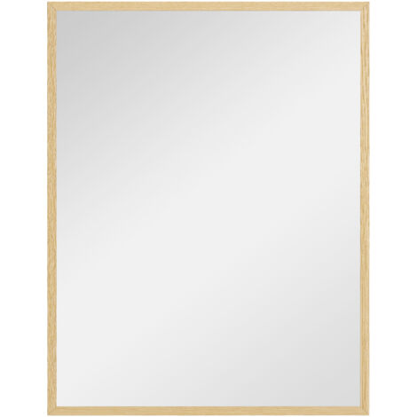 Miroir mural rectangulaire 70L x 90H cm ZELIOS aspect bois clair (1/5)