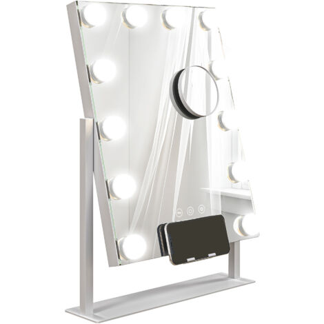 Miroir Lumineux LED tactile 3 modes éclairage USB SEREX blanc (1/5)