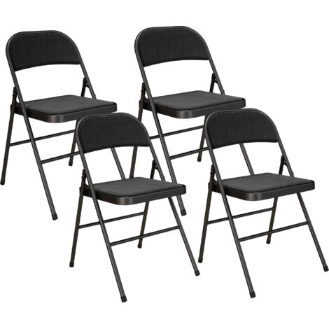 Lot de 4 chaises pliantes NORA noires (1/5)
