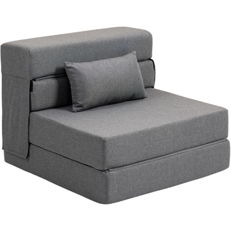 Chauffeuse avec coussin LINA grise (1/5)