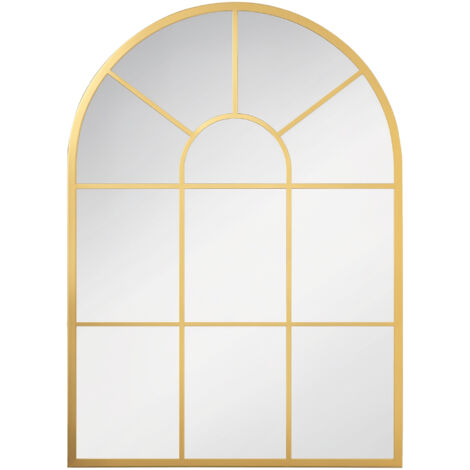 Miroir mural style art déco dim. 50L x 70H cm GLASS métal (1/5)