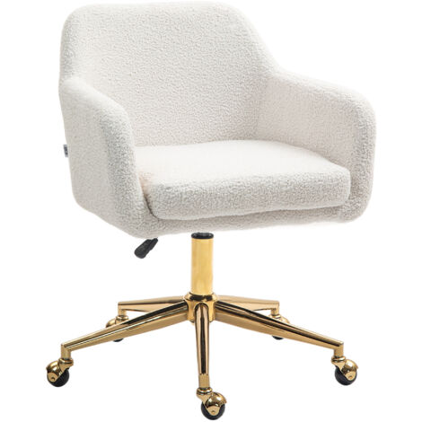 Chaise de bureau style Art déco FRANCESCA crème (1/5)