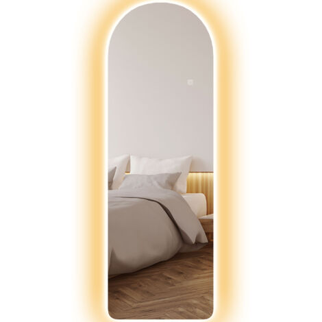 Miroir mural LED arqué 40L x 120H cm LYSAN réglable tactile (1/5)
