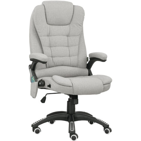 Fauteuil de bureau direction massant chauffant MATILDA gris clair (1/5)