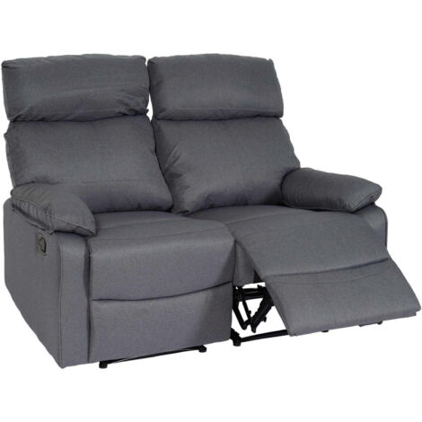 Fauteuil cinéma 2 places HWC-L93, Fauteuil relax Canapé TV, accoudoir Fonction couchage Nosagfederung Tissu/textile - gr (1/5)