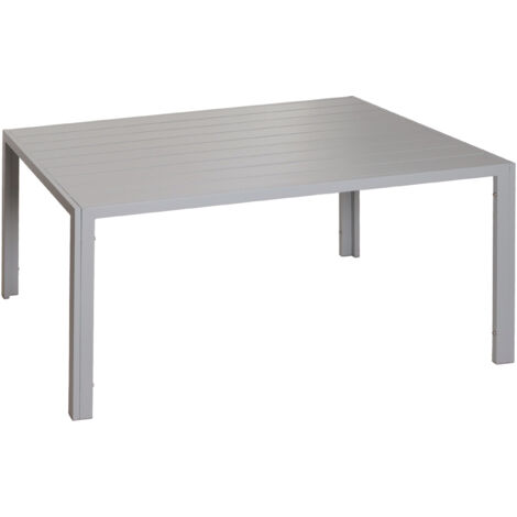 Table à manger en aluminium HWC-N40, table de bistrot table de jardin table de balcon, résistant aux intempéries 140x80c (1/5)