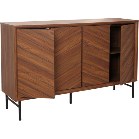 Sideboard HWC-M50, Armoire Commode Highboard Buffet, bois massif de mangue 94x151x40cm - brun (1/5)