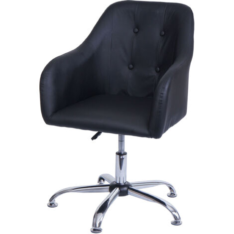 Chaise de salle à manger HWC-L92, chaise de cuisine avec accoudoirs, pivotante réglable en hauteur métal - similicuir no (1/5)
