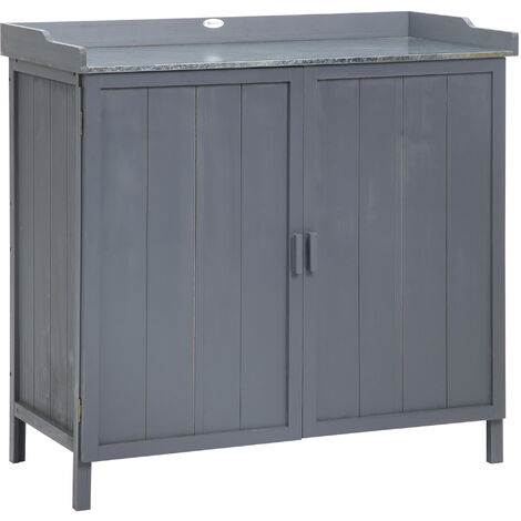 Armoire de jardin - table de rempotage ALEXANDRE grise (1/5)