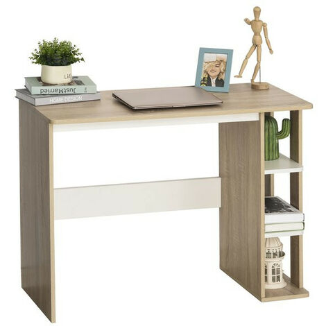Bureau informatique BILL bois et blanc (1/5)