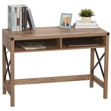 Bureau design industriel imitation bois Montana (1/5)