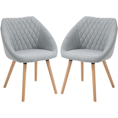 Lot de 2 chaises GERALDINE grises (1/5)