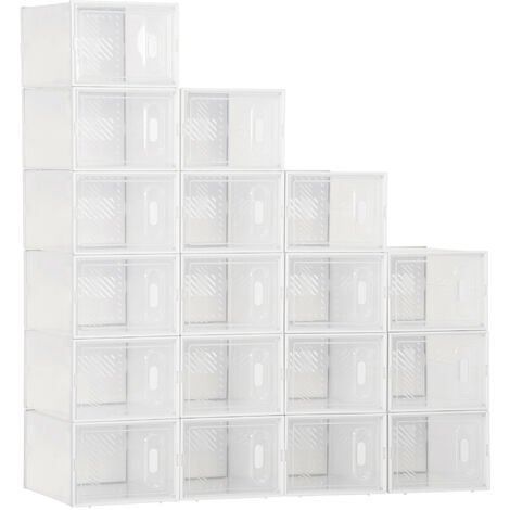 Lot de 18 boîtes cubes à chaussures LEA blanches (1/5)