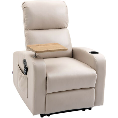 Fauteuil inclinable électrique massant JODIE beige (1/5)