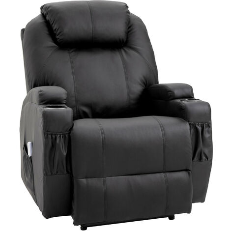 Fauteuil de relaxation électrique massant CHARLOTTE Noir (1/5)