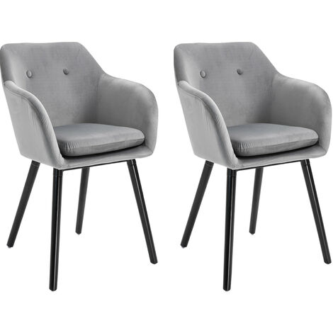 Lot de 2 chaises TREVOR velours gris