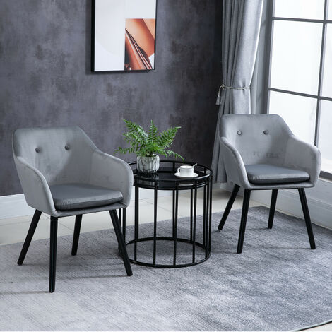Lot de 2 chaises TREVOR velours gris