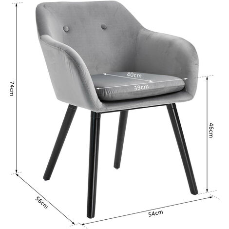 Lot de 2 chaises TREVOR velours gris