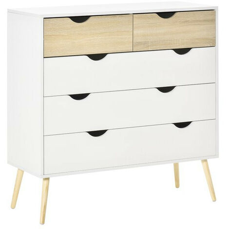 Commode Design FREDDIE bois et blanc (1/5)