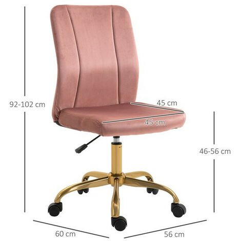 Chaise de Bureau Rose Confortable à 360 ° pour Chambre à Coucher