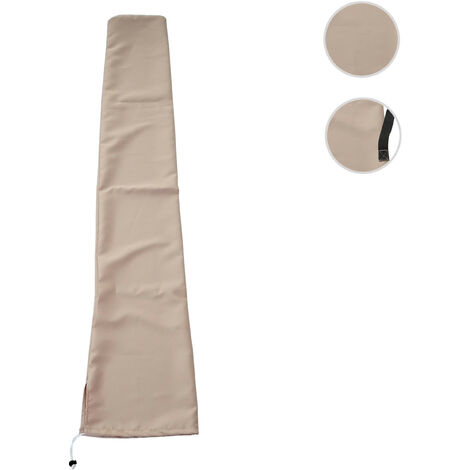 Housse de protection pour parasol jusqu'à 3m, gaine de protection avec cordelette - crème (1/3)