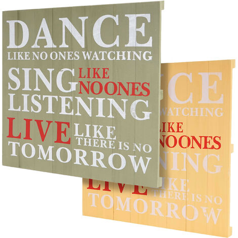 Planche murale Dance, planche décorative, panneau style shabby, vintage, 60x60cm - jaune (1/5)