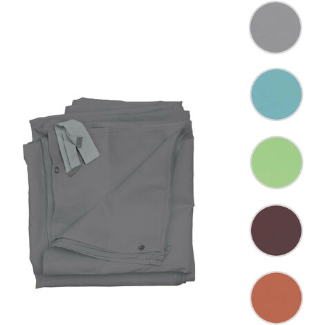 Lot de 4 côtés pour Pergola Cadiz, panneau latéral de remplacement 4x4m, polyester - rouge-brun