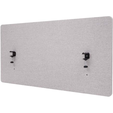 Paroi de séparation acoustique HWC-G75, Protection visuelle pour bureau, panneau, tissu - 120x60cm, gris (1/5)