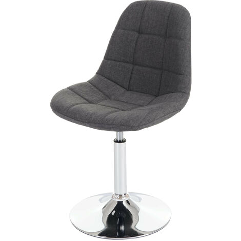 Chaise de salle à manger HWC-A60, chaise pivotante, design rétro - tissu/textile gris clair, pied chromé (1/5)