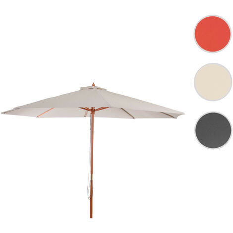 Parasol Florida, Parasol de jardin, Parasol de marché, Ø 3,5m polyester/bois 7kg - anthracite