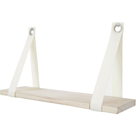 Étagère murale Var, étagère de suspension, style shabby, vintage, 27x50cm - nature (1/3)