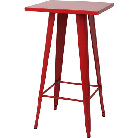 Table haute HWC-A73, métal, design industriel 105x60x60cm - rouge (1/5)
