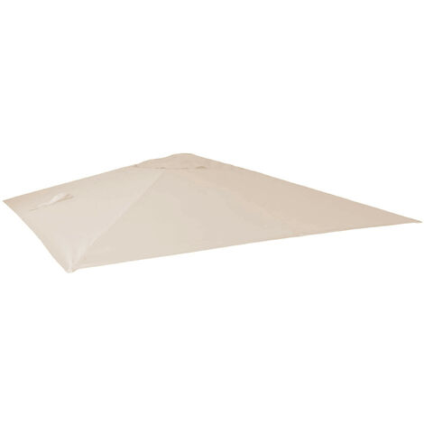 Toile de rechange pour parasol déporté HWC, 3 x 4 m - crème (1/6)