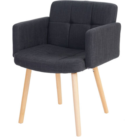 Chaise de séjour Orlando II, style rétro - tissu, gris foncé (1/5)