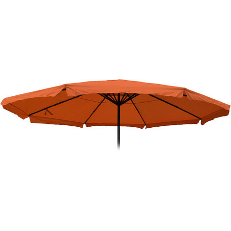 Toile pour parasol Meran Pro, parasol de marché gastronomique avec volant Ø 5m, polyester terre cuite (1/5)
