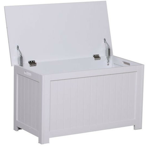 Coffre malle de rangement ARCHIBALD blanc (1/5)